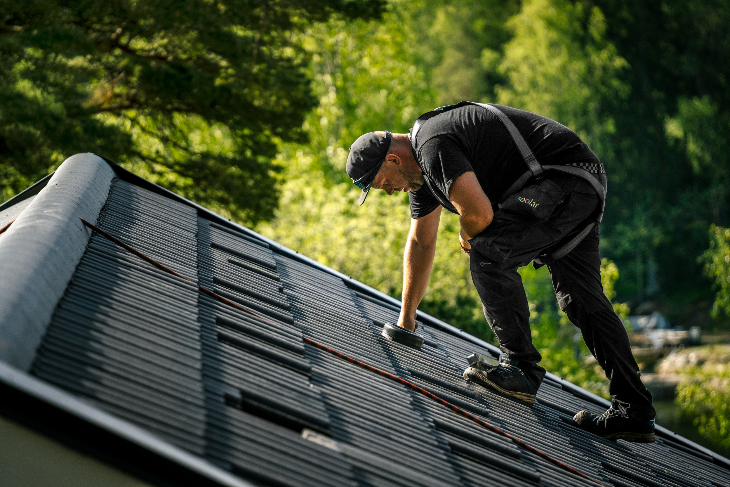 Säker solcellsinstallation med sele